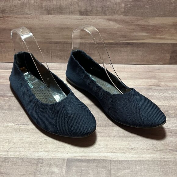 Skechers Womens 8.5 Navy Blue Air Cooled Memory Foam Flats Lightweight - Picture 1 of 9